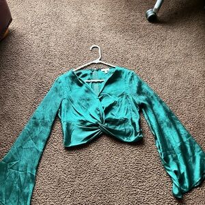 Emerald Green Women's Satin Top